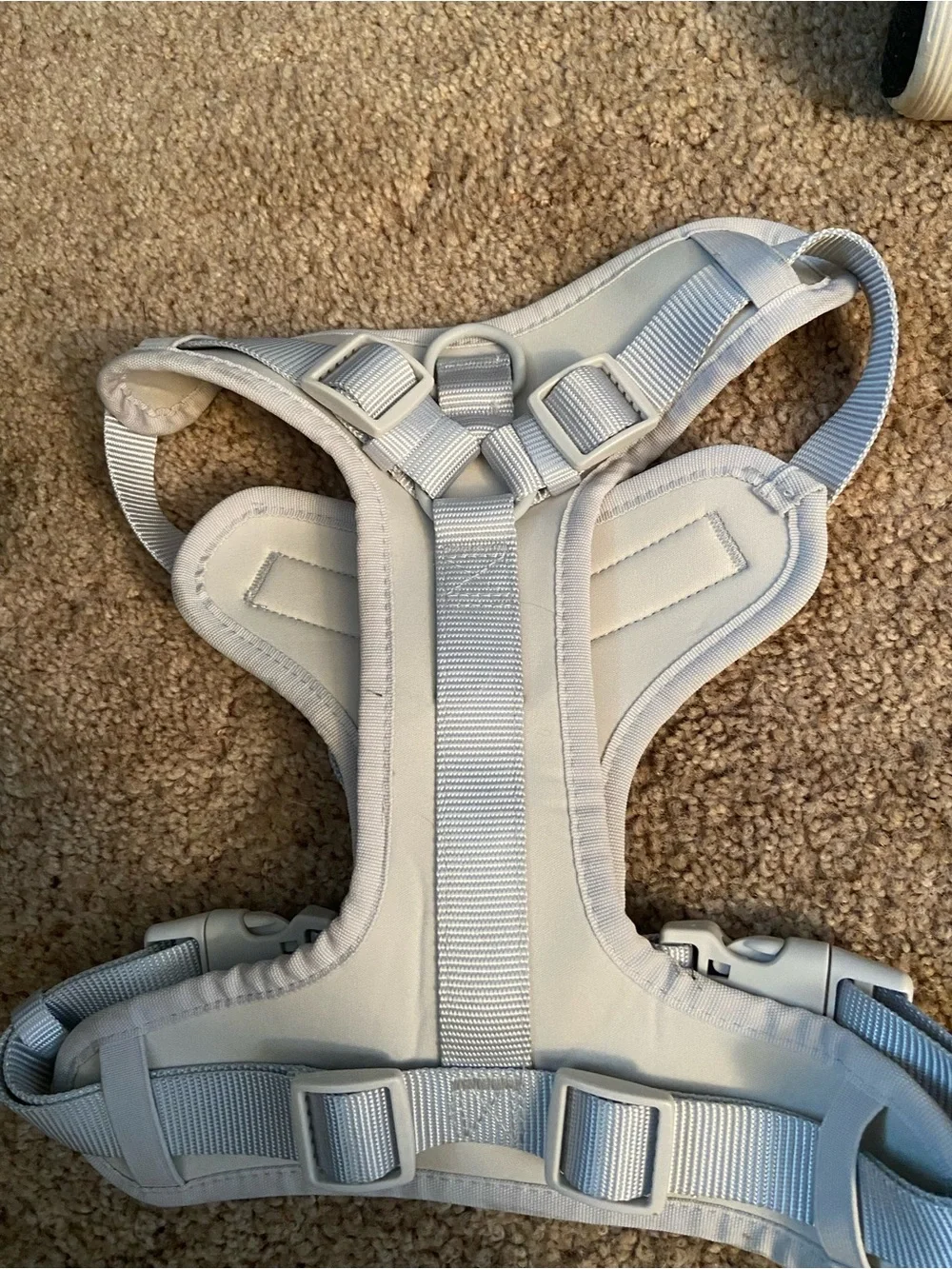 Large Neutral Gray Padded Dog Harness with Adjustable Straps